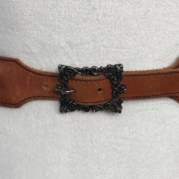 Boho western metal embellished leather belt - Picture 6 of 6
